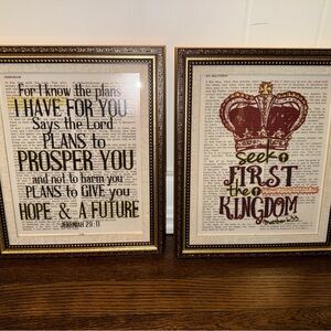 Set of Bible Verse Wall Hangings 8x10 Text Art